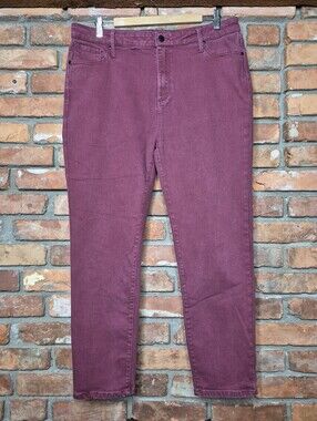 United Colors of Benetton Burgundy High Rise Straight Leg Jeans Size 12